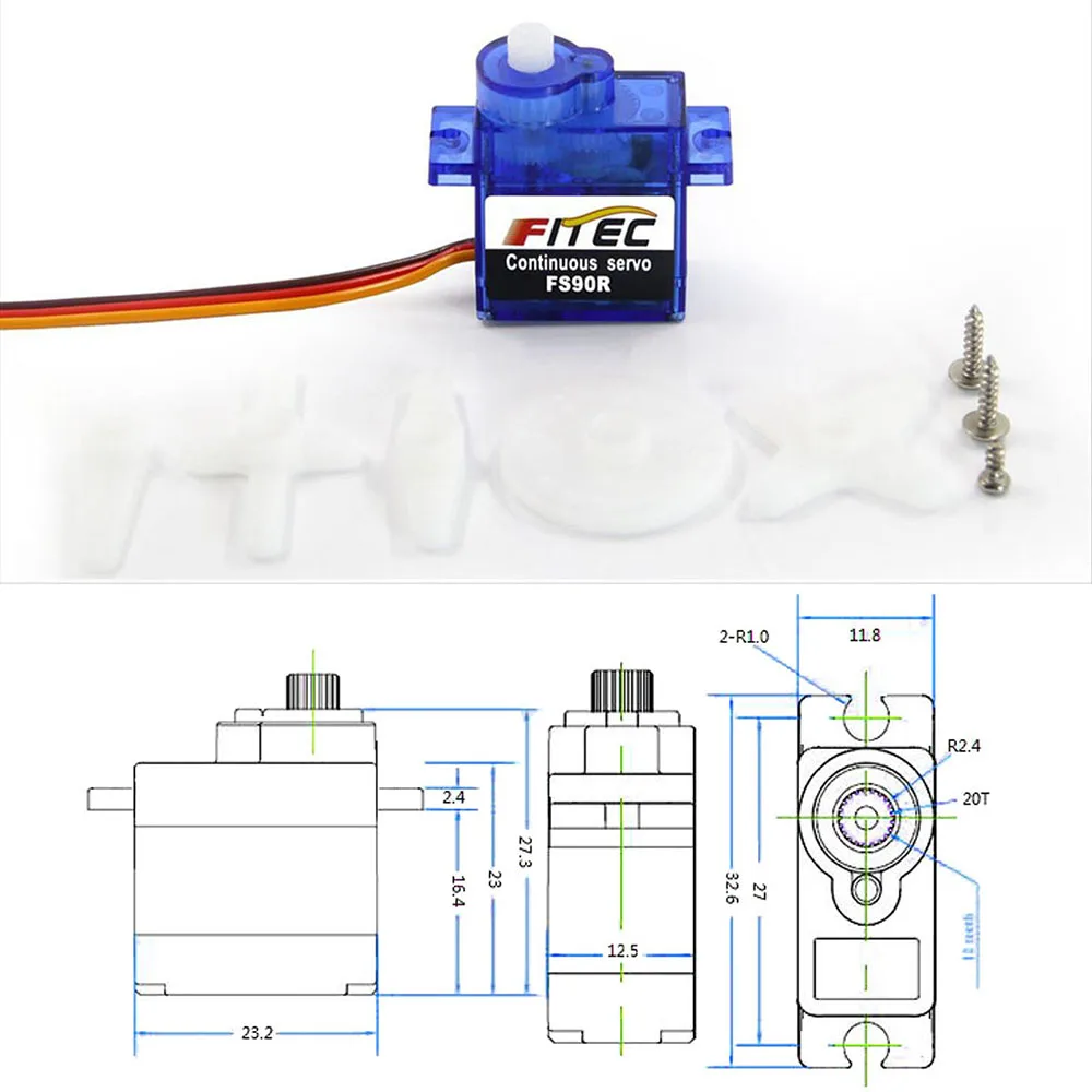 Feetech Mini FS90R mikro Servo - Rc Helicopter Servo ulasan dan harga