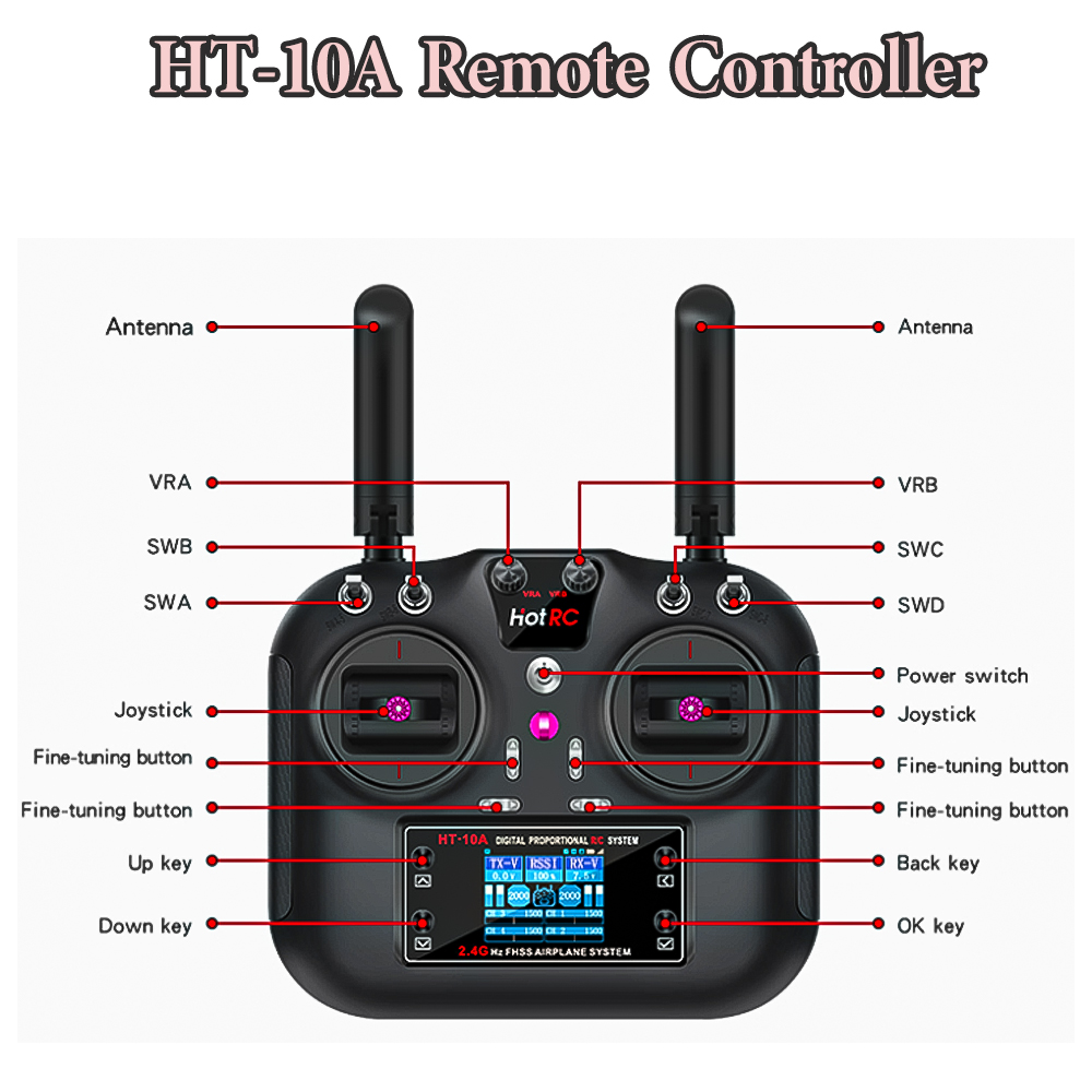 Hotrc HT-10A 2.4G 10CH Transmi - Rc Helicopter Battery ulasan dan harga